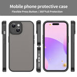 Custodia per telefono Fanying Series con foro per fotocamera di precisione, in PC ibrido TPU traslucido satinato, finitura ibrida TPU traslucida, ibrida in TPU., For iPhone 15, For iPhone 14 Plus