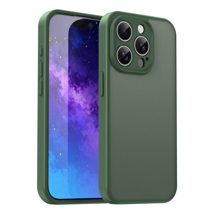 Custodia per telefono Fanying Series con foro per fotocamera di precisione, in PC ibrido TPU traslucido satinato, finitura ibrida TPU traslucida, ibrida in TPU., For iPhone 15 Pro, For iPhone 15 Plus