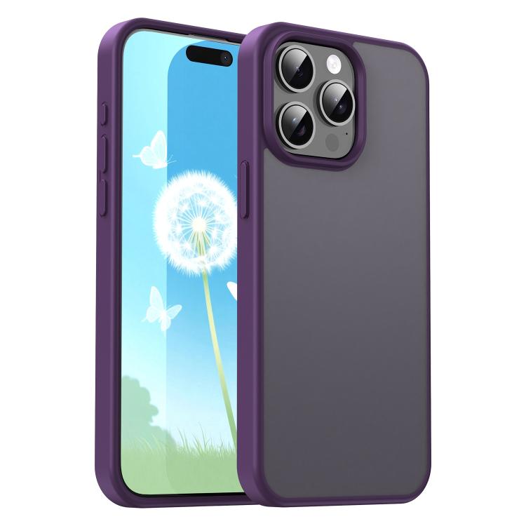 Custodia per telefono Fanying Series con foro per fotocamera di precisione, in PC ibrido TPU traslucido satinato, finitura ibrida TPU traslucida, ibrida in TPU., For iPhone 16, For iPhone 15 Pro Max