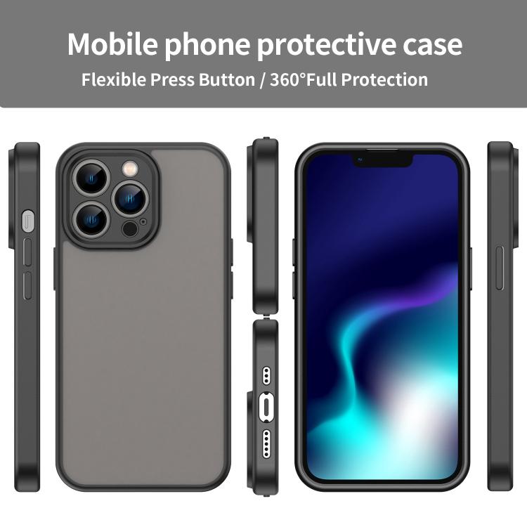 Custodia per telefono Fanying Series con foro per fotocamera di precisione, in PC ibrido TPU traslucido satinato, finitura ibrida TPU traslucida, ibrida in TPU., For iPhone 13 Pro, For iPhone 13