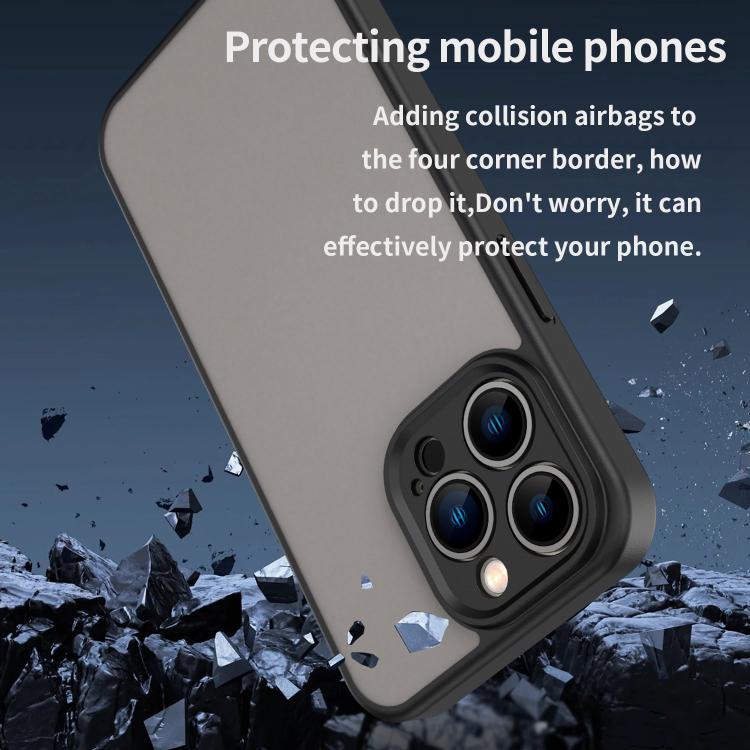 Custodia per telefono Fanying Series con foro per fotocamera di precisione, in PC ibrido TPU traslucido satinato, finitura ibrida TPU traslucida, ibrida in TPU., For iPhone 13 Pro, For iPhone 13