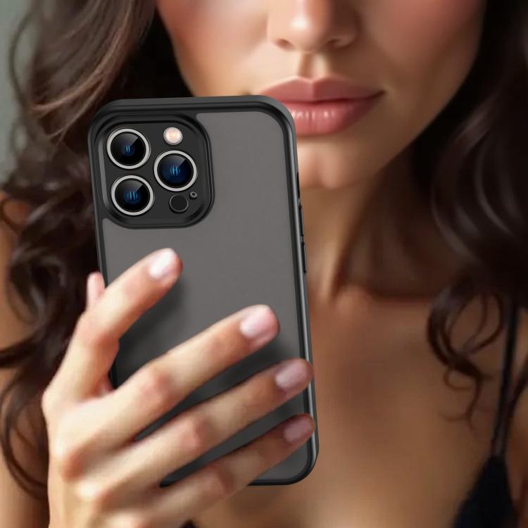 Custodia per telefono Fanying Series con foro per fotocamera di precisione, in PC ibrido TPU traslucido satinato, finitura ibrida TPU traslucida, ibrida in TPU., For iPhone 13 Pro, For iPhone 13
