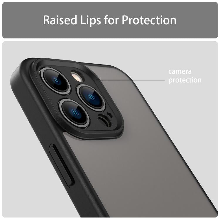 Custodia per telefono Fanying Series con foro per fotocamera di precisione, in PC ibrido TPU traslucido satinato, finitura ibrida TPU traslucida, ibrida in TPU., For iPhone 13 Pro, For iPhone 13