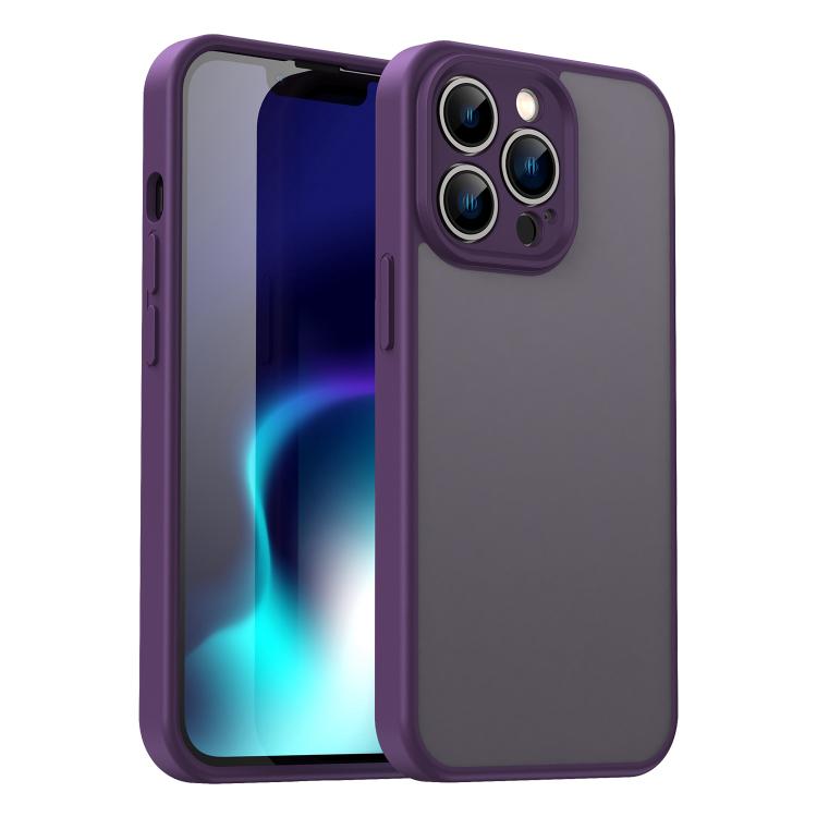 Custodia per telefono Fanying Series con foro per fotocamera di precisione, in PC ibrido TPU traslucido satinato, finitura ibrida TPU traslucida, ibrida in TPU., For iPhone 13 Pro, For iPhone 13