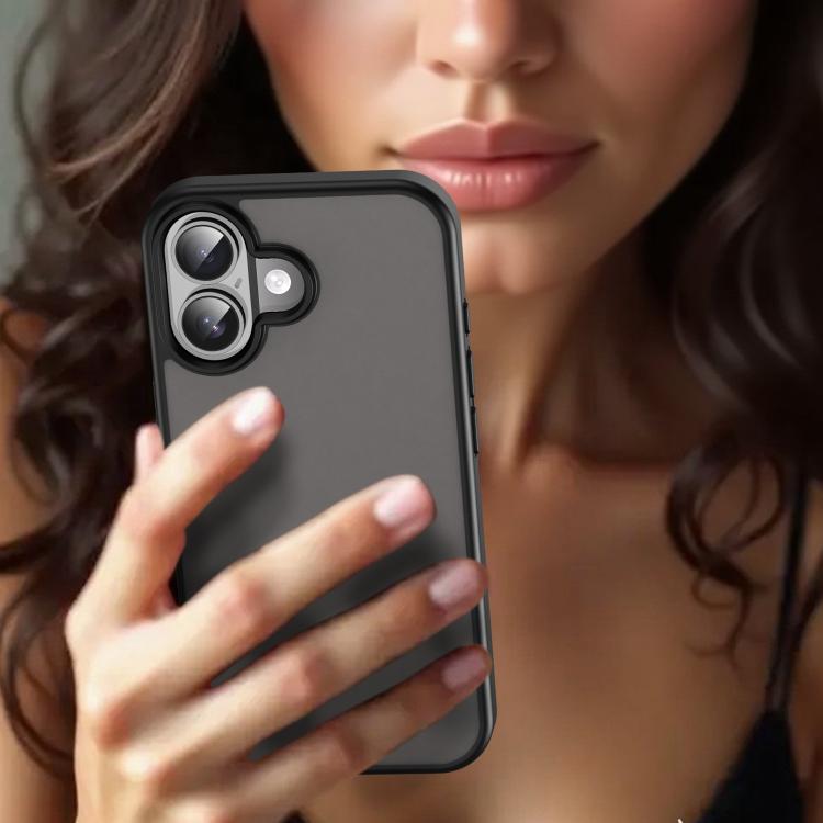 Custodia per telefono Fanying Series con foro per fotocamera di precisione, in PC ibrido TPU traslucido satinato, finitura ibrida TPU traslucida, ibrida in TPU., For iPhone 16, For iPhone 15 Pro Max