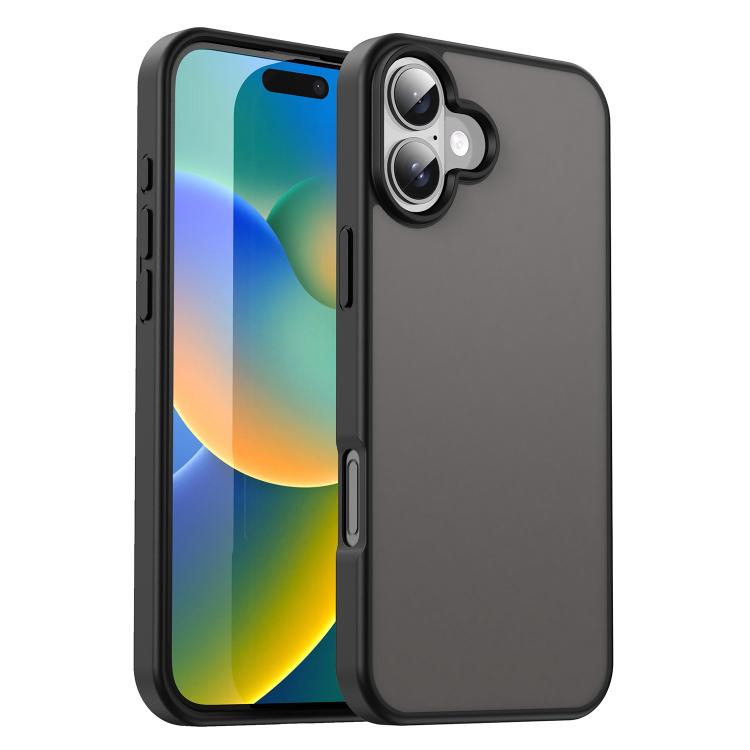 Custodia per telefono Fanying Series con foro per fotocamera di precisione, in PC ibrido TPU traslucido satinato, finitura ibrida TPU traslucida, ibrida in TPU., For iPhone 16 Pro, For iPhone 16 Plus
