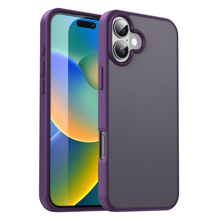 Custodia per telefono Fanying Series con foro per fotocamera di precisione, in PC ibrido TPU traslucido satinato, finitura ibrida TPU traslucida, ibrida in TPU., For iPhone 16 Pro, For iPhone 16 Plus