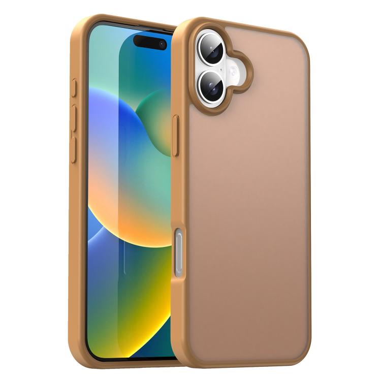 Custodia per telefono Fanying Series con foro per fotocamera di precisione, in PC ibrido TPU traslucido satinato, finitura ibrida TPU traslucida, ibrida in TPU., For iPhone 16 Pro, For iPhone 16 Plus