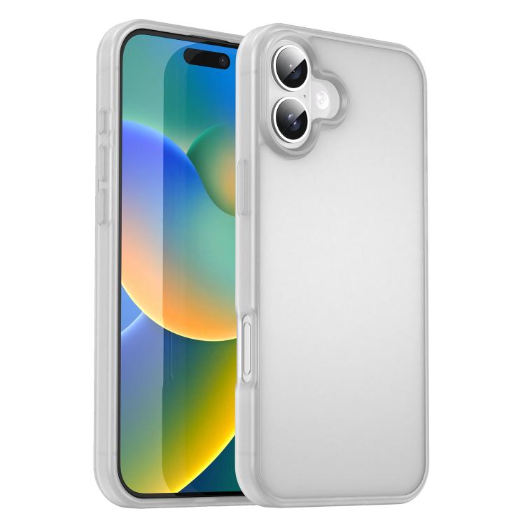 Custodia per telefono Fanying Series con foro per fotocamera di precisione, in PC ibrido TPU traslucido satinato, finitura ibrida TPU traslucida, ibrida in TPU., For iPhone 16 Pro, For iPhone 16 Plus