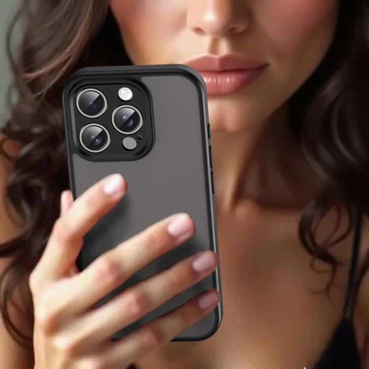Custodia per telefono Fanying Series con foro per fotocamera di precisione, in PC ibrido TPU traslucido satinato, finitura ibrida TPU traslucida, ibrida in TPU., For iPhone 16 Pro, For iPhone 16 Plus