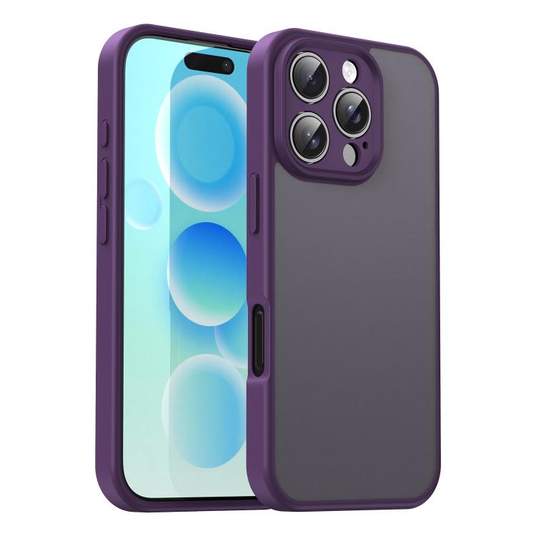 Custodia per telefono Fanying Series con foro per fotocamera di precisione, in PC ibrido TPU traslucido satinato, finitura ibrida TPU traslucida, ibrida in TPU., For iPhone 16 Pro, For iPhone 16 Plus