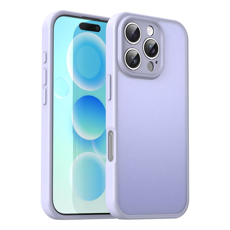 Custodia per telefono Fanying Series con foro per fotocamera di precisione, in PC ibrido TPU traslucido satinato, finitura ibrida TPU traslucida, ibrida in TPU., For iPhone 16 Pro, For iPhone 16 Plus
