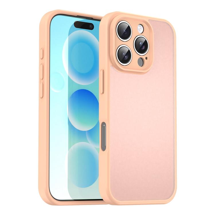 Custodia per telefono Fanying Series con foro per fotocamera di precisione, in PC ibrido TPU traslucido satinato, finitura ibrida TPU traslucida, ibrida in TPU., For iPhone 16 Pro, For iPhone 16 Plus