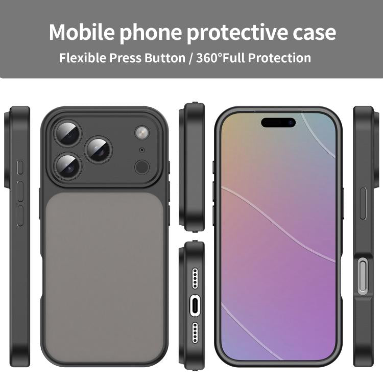 Custodia per telefono Fanying Series con foro per fotocamera di precisione, in PC ibrido TPU traslucido satinato, finitura ibrida TPU traslucida, ibrida in TPU., For iPhone 17 Pro, For iPhone 17