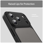 Custodia per telefono Fanying Series con foro per fotocamera di precisione, in PC ibrido TPU traslucido satinato, finitura ibrida TPU traslucida, ibrida in TPU., For iPhone 17 Pro, For iPhone 17