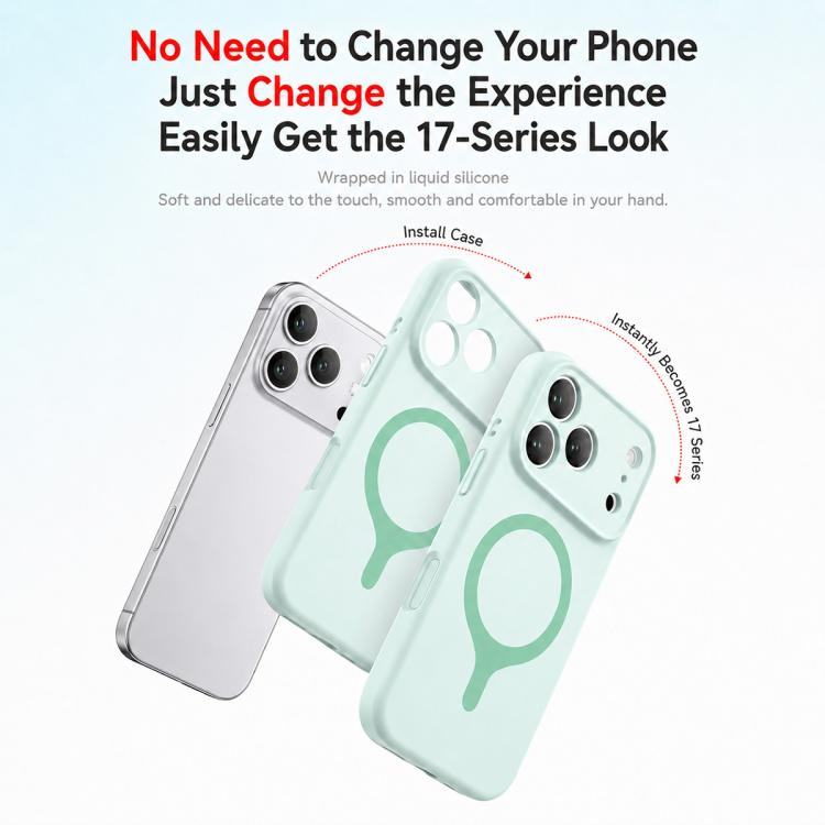 Si trasforma in una custodia magnetica per telefono in silicone liquido serie 17, For iPhone 17 Pro Max, For iPhone 17 Pro, For iPhone 17