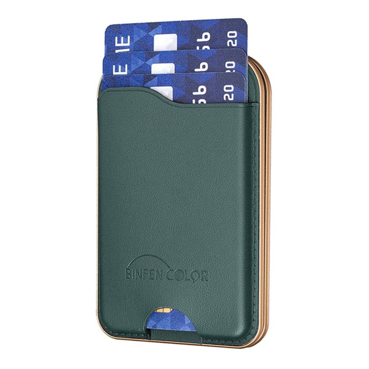 BFK47 Portafoglio in pelle con cerniera in metallo, specchio magnetico e funzione di supporto