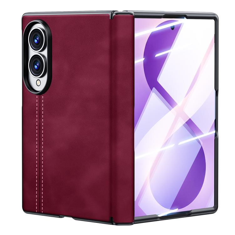 Custodia protettiva per telefono con cerniera e texture effetto pelle di pecora, For Galaxy Z Fold8 5G