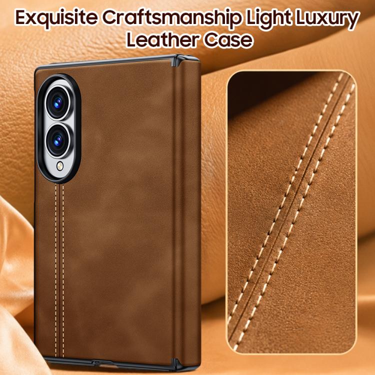 Custodia protettiva per telefono con cerniera e texture effetto pelle di pecora, For Galaxy Z Fold8 5G