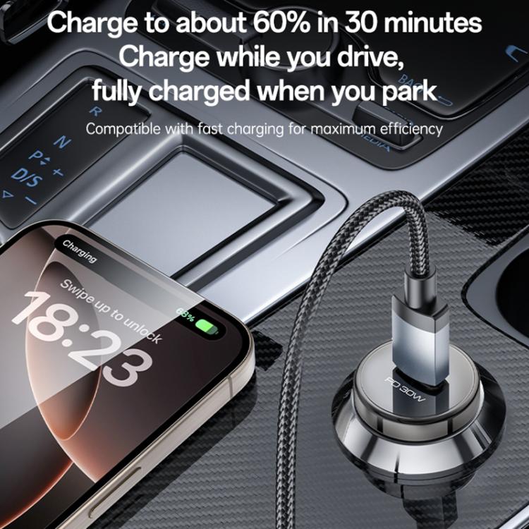 Caricabatterie da auto mini Yesido Y74 PD30W con porta USB-C/Type-C singola., Y74