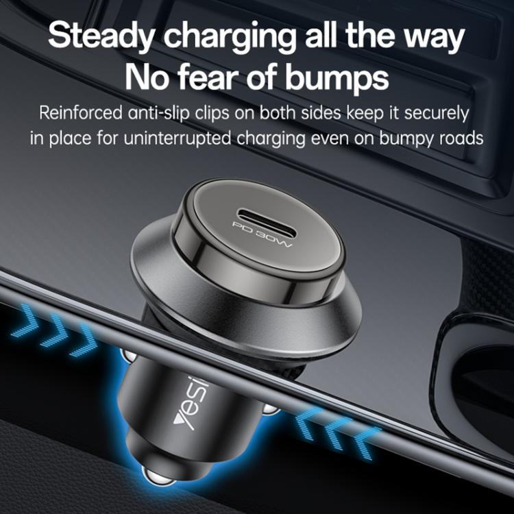 Caricabatterie da auto mini Yesido Y74 PD30W con porta USB-C/Type-C singola., Y74