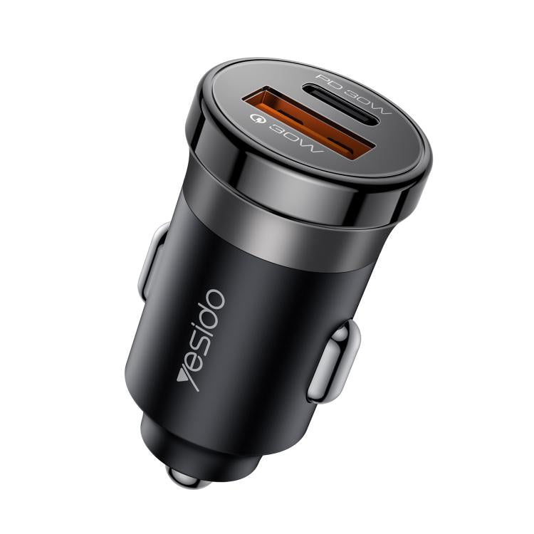 Caricabatterie da auto Yesido Y72 da 30 W con doppia porta USB-A e Type-C e cavo da Type-C a Type-C., Y72