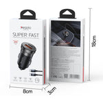 Caricabatterie da auto Yesido Y72 da 30 W con doppia porta USB-A e Type-C e cavo da Type-C a Type-C., Y72