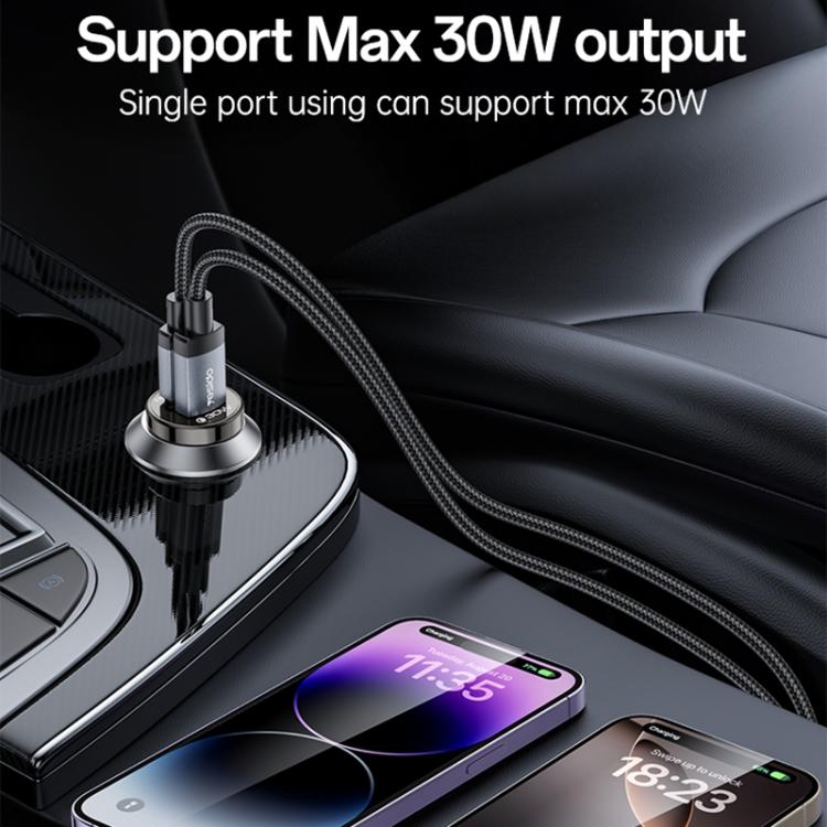 Caricabatterie da auto Yesido Y72 da 30 W con doppia porta USB-A e Type-C e cavo da Type-C a Type-C., Y72