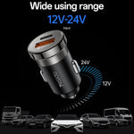 Caricabatterie da auto Yesido Y72 da 30 W con doppia porta USB-A e Type-C e cavo da Type-C a Type-C., Y72