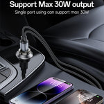 Caricabatterie da auto Yesido Y73 da 30 W con doppia porta USB-A Type-C e cavo da Type-C a 8 pin., Y73