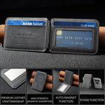 Borsa porta carte in pelle magnetica RFID verticale con cerniera in metallo BFK41