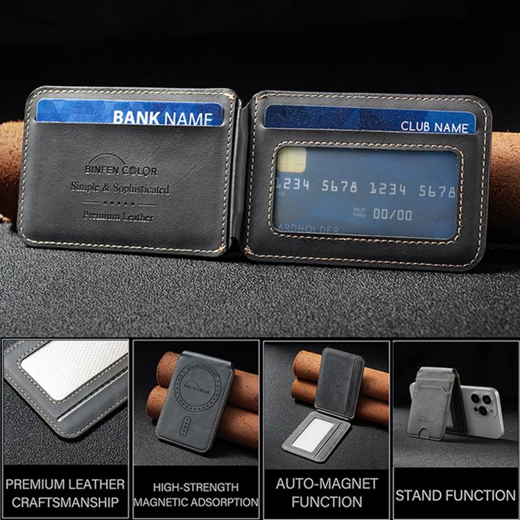 Borsa porta carte in pelle magnetica RFID verticale con cerniera in metallo BFK41
