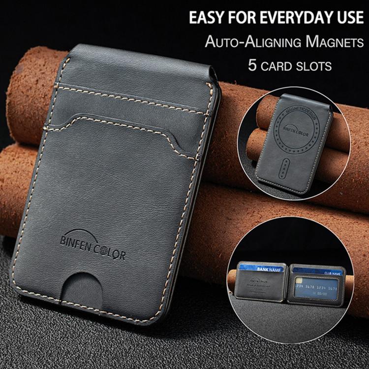 Borsa porta carte in pelle magnetica RFID verticale con cerniera in metallo BFK41