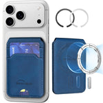 Borsa porta carte in pelle magnetica RFID verticale con cerniera in metallo BFK41