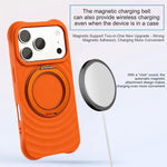 Custodia per telefono in silicone con supporto magnetico girevole a 360 gradi e texture a onde d'acqua., For iPhone 17 Pro Max, For iPhone 17 Pro, For iPhone 17