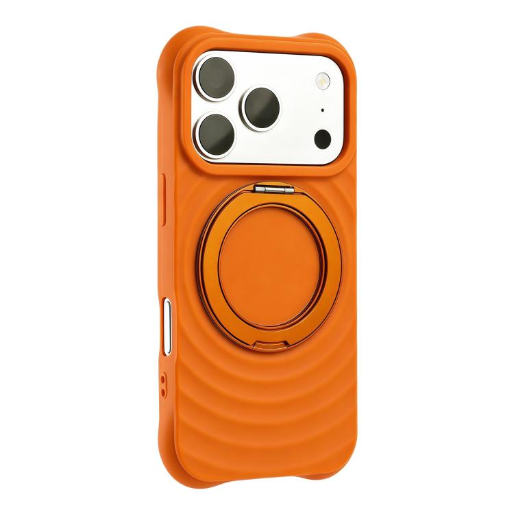 Custodia in silicone con supporto magnetico girevole per iPhone 17 Pro Max