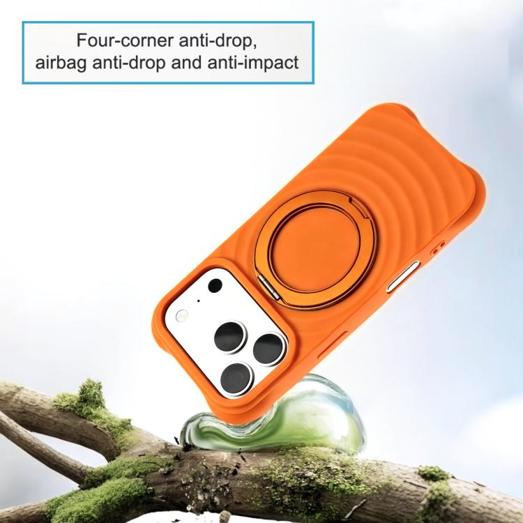 Custodia in silicone con supporto magnetico girevole per iPhone 17 Pro Max