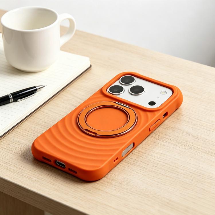 Custodia in silicone con supporto magnetico girevole per iPhone 17 Pro Max