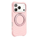 Custodia per telefono in silicone con supporto magnetico girevole a 360 gradi e texture a onde d'acqua., For iPhone 17 Pro Max, For iPhone 17 Pro, For iPhone 17