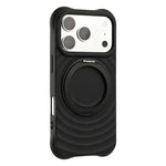 Custodia per telefono in silicone con supporto magnetico girevole a 360 gradi e texture a onde d'acqua., For iPhone 17 Pro Max, For iPhone 17 Pro, For iPhone 17