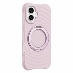 Custodia per telefono in silicone con supporto magnetico girevole a 360 gradi e texture a onde d'acqua., For iPhone 17 Pro Max, For iPhone 17 Pro, For iPhone 17