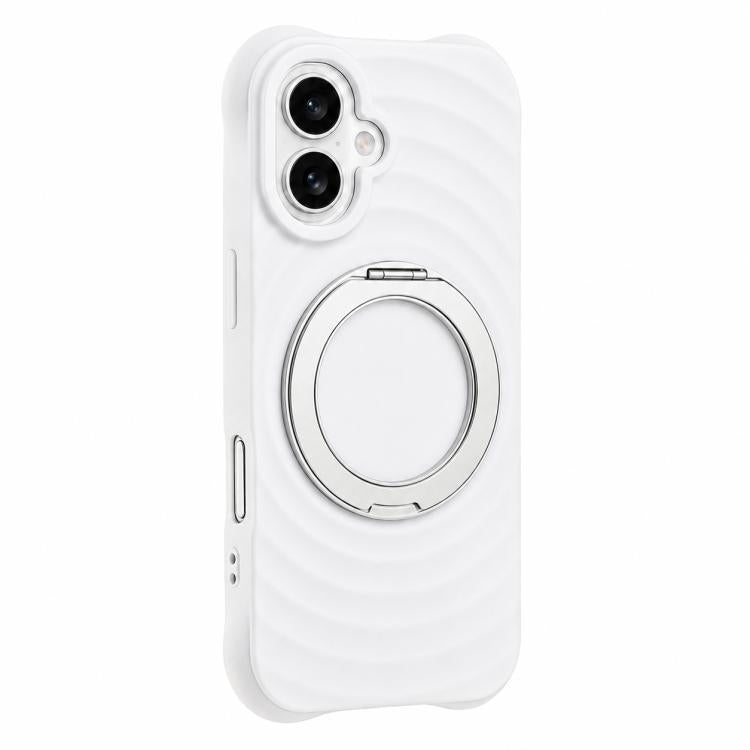 Custodia per telefono in silicone con supporto magnetico girevole a 360 gradi e texture a onde d'acqua., For iPhone 17 Pro Max, For iPhone 17 Pro, For iPhone 17