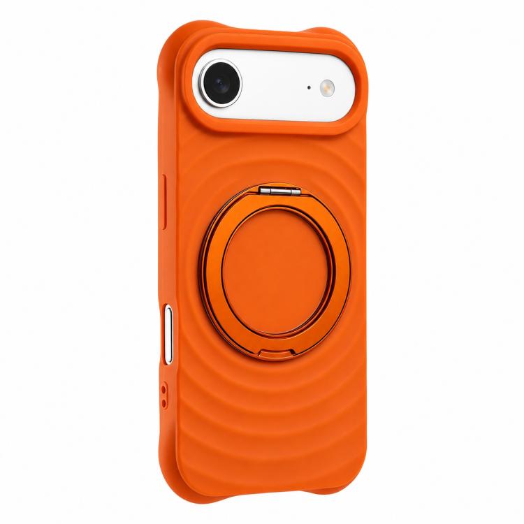 Custodia per telefono in silicone con supporto magnetico girevole a 360 gradi e texture a onde d'acqua., For iPhone Air, For iPhone 16 Pro Max, For iPhone 16 Pro