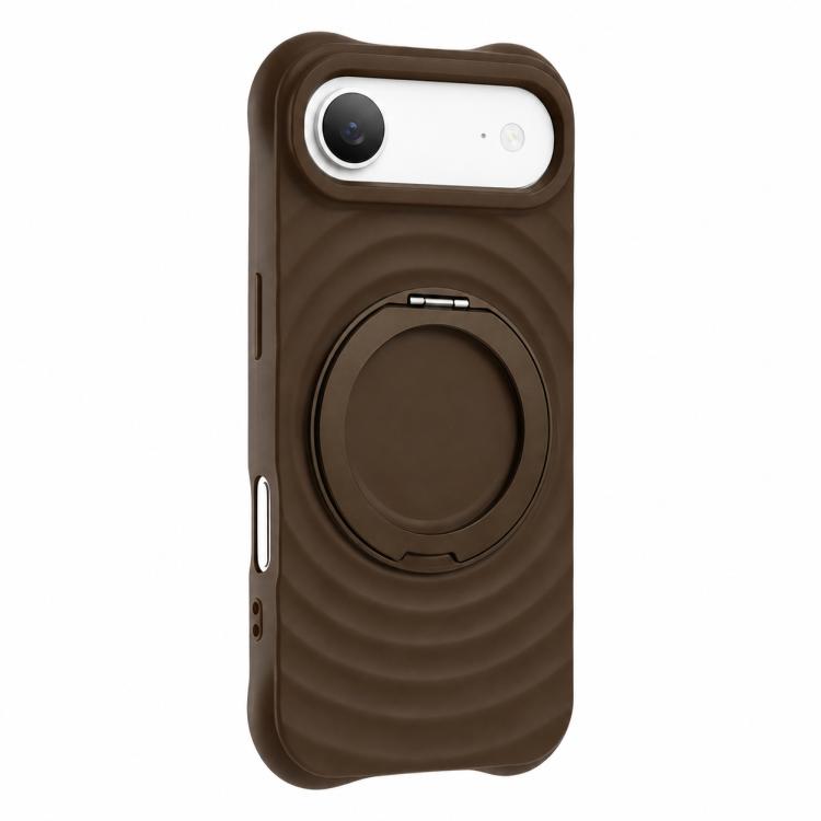 Custodia per telefono in silicone con supporto magnetico girevole a 360 gradi e texture a onde d'acqua., For iPhone Air, For iPhone 16 Pro Max, For iPhone 16 Pro