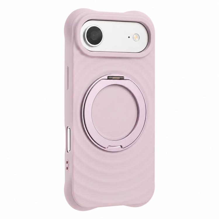 Custodia per telefono in silicone con supporto magnetico girevole a 360 gradi e texture a onde d'acqua., For iPhone Air, For iPhone 16 Pro Max, For iPhone 16 Pro