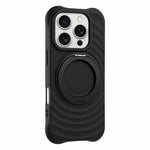 Custodia per telefono in silicone con supporto magnetico girevole a 360 gradi e texture a onde d'acqua., For iPhone Air, For iPhone 16 Pro Max, For iPhone 16 Pro