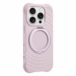 Custodia per telefono in silicone con supporto magnetico girevole a 360 gradi e texture a onde d'acqua., For iPhone Air, For iPhone 16 Pro Max, For iPhone 16 Pro