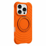 Custodia per telefono in silicone con supporto magnetico girevole a 360 gradi e texture a onde d'acqua., For iPhone Air, For iPhone 16 Pro Max, For iPhone 16 Pro