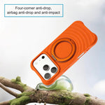 Custodia per telefono in silicone con supporto magnetico girevole a 360 gradi e texture a onde d'acqua., For iPhone 16 Plus, For iPhone 16, For iPhone 15 Pro Max
