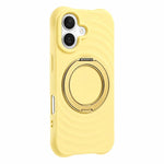 Custodia per telefono in silicone con supporto magnetico girevole a 360 gradi e texture a onde d'acqua., For iPhone 16 Plus, For iPhone 16, For iPhone 15 Pro Max